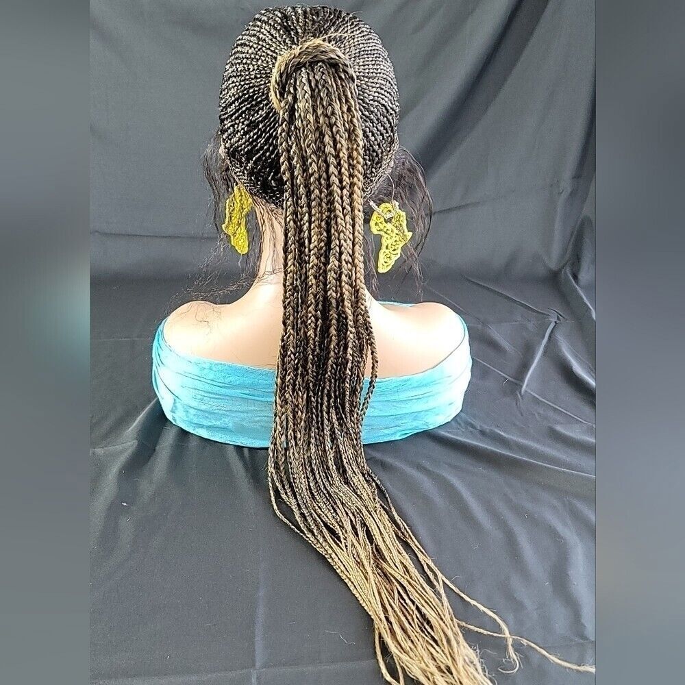 Handmade Braided Wig with Updo and Ponytail - NWT Color 2/27 Ombre long Wig - Picture 11 of 15